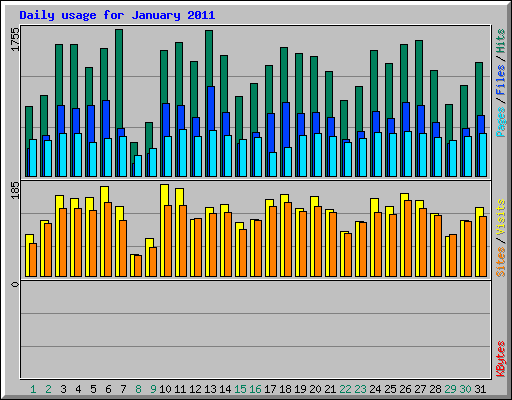 Daily usage for January 2011