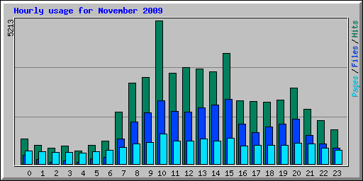 Hourly usage for November 2009