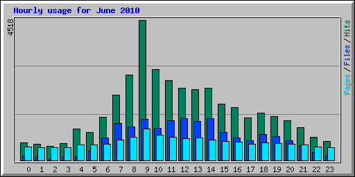 Hourly usage for June 2010