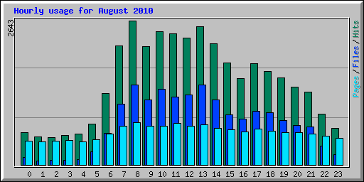 Hourly usage for August 2010