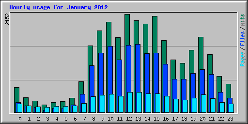 Hourly usage for January 2012