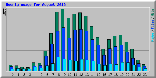 Hourly usage for August 2012